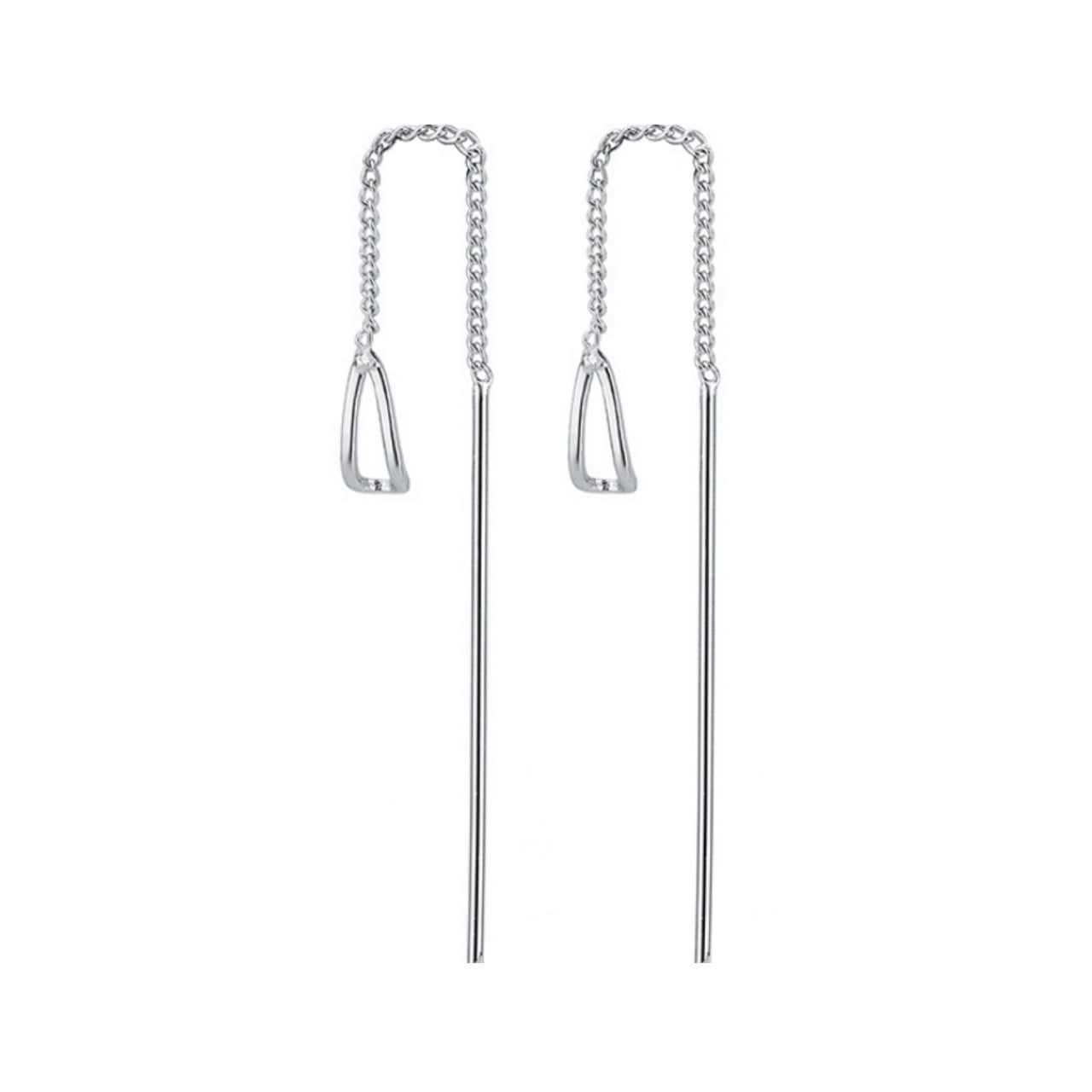 Cercei lungi argint 925, JW964, model elegant, placati cu rodiu - poza 1