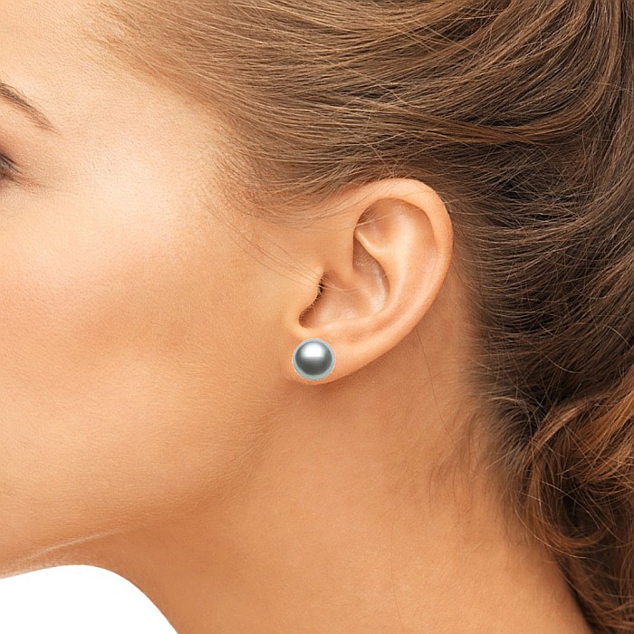 Cercei Perle Gri Naturale 7-8 mm, Tip surub, Argint 925 - Calitate AAA KASKADDA