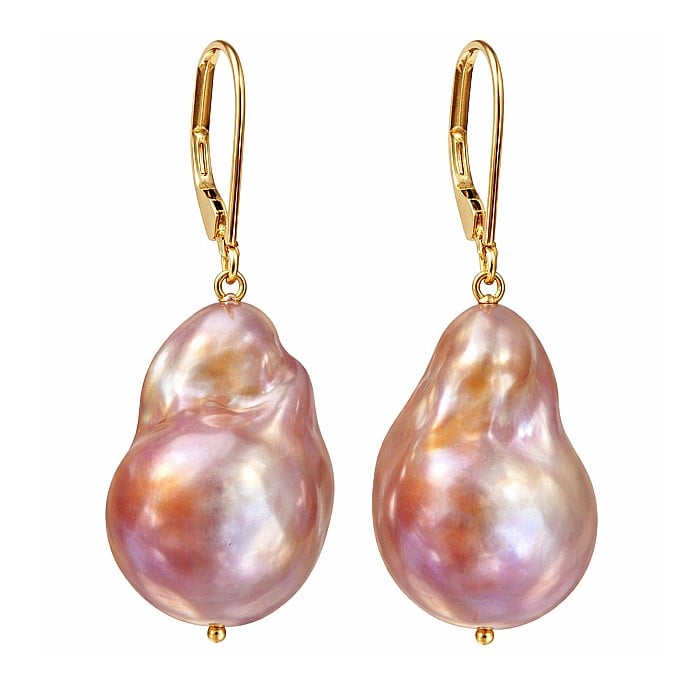 Cercei Perle Mari Baroque Edison Lavanda, Aur 14K KASKADDA