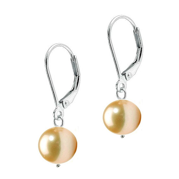Cercei Perle Mari Crem, Business, 9-10 mm, Tortita Inchisa, Argint 925 - Calitate AA+ KASKADDA