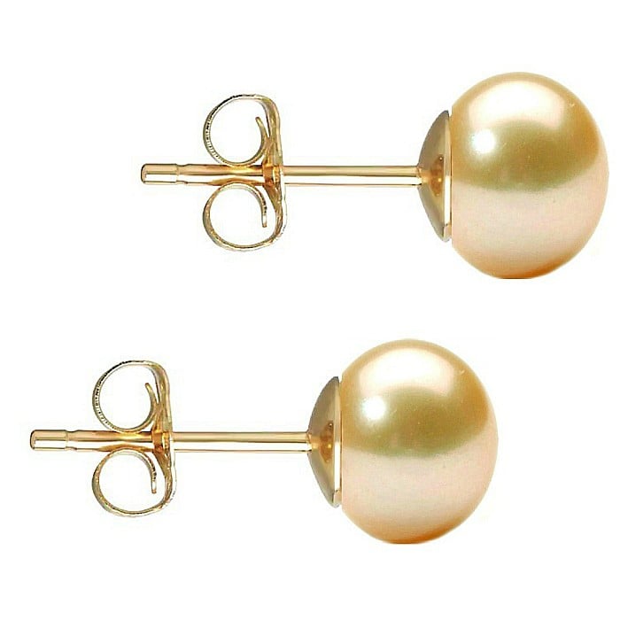 Cercei Perle Naturale Crem 7-8 mm, Aur 14K (aur 585), Calitate AAA KASKADDA