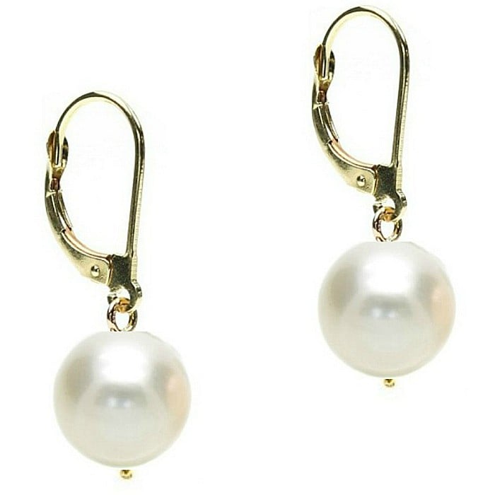 Cercei Perle Naturale Mari, Business, 9-10 mm, Rotunde AAA, Aur 14K (aur 585) KASKADDA