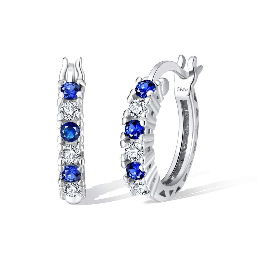 Cercei rotunzi argint 925, JW1783, model elegant, placati cu rodiu - poza 1