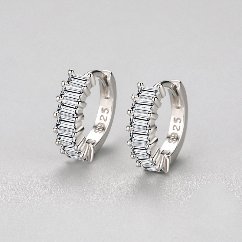 Cercei rotunzi argint 925, JW1822, model elegant, placati cu rodiu - poza 4