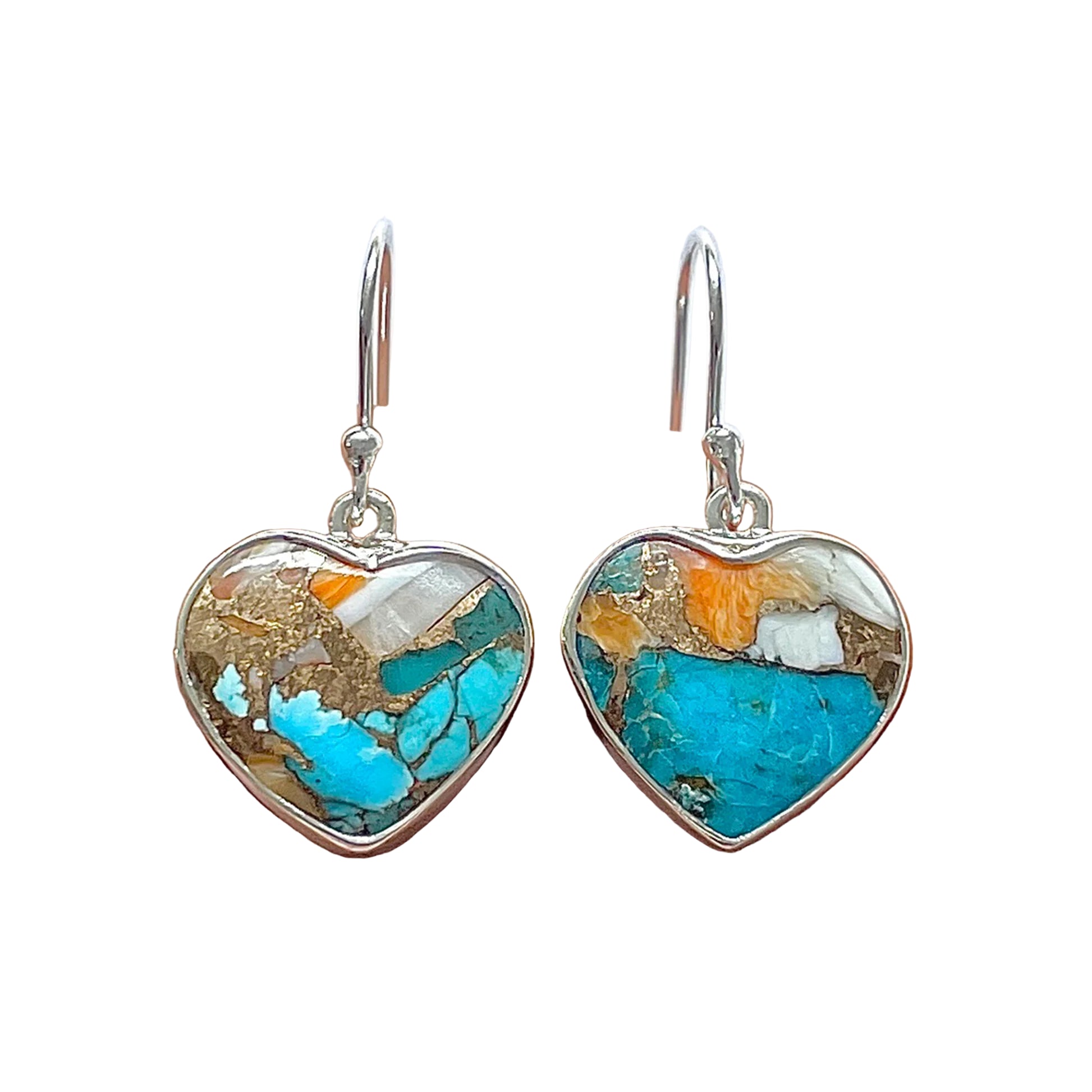 Cercei Spiny Oyster Turquoise din argint | Model 2