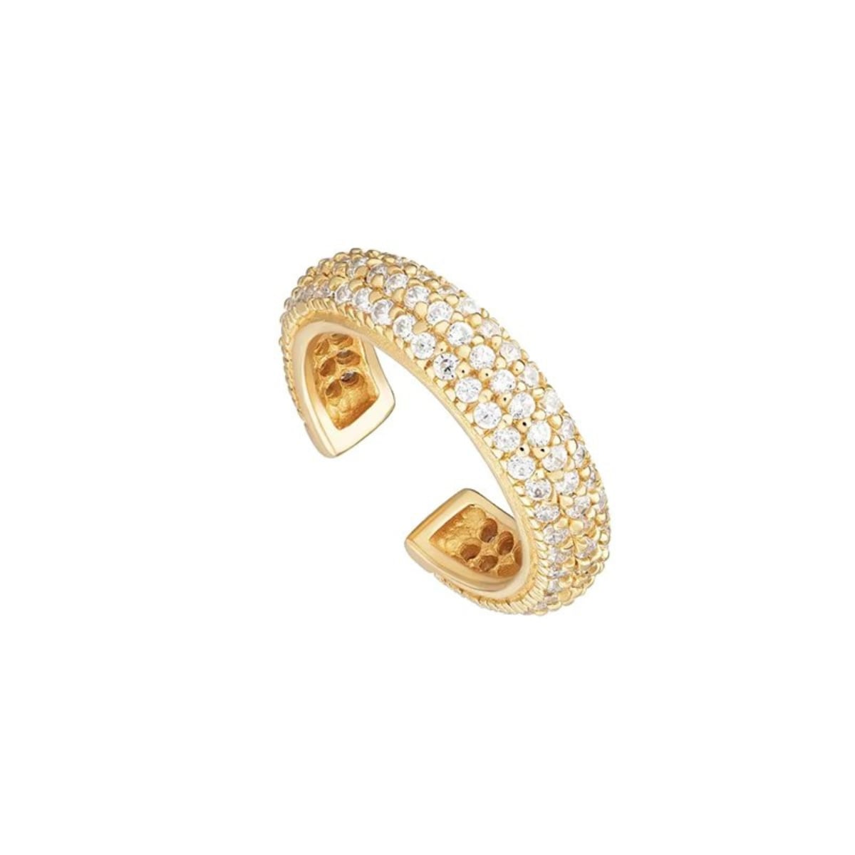 Cercel ear cuff argint 925, JW1677, model elegant, placat cu aur - poza 1