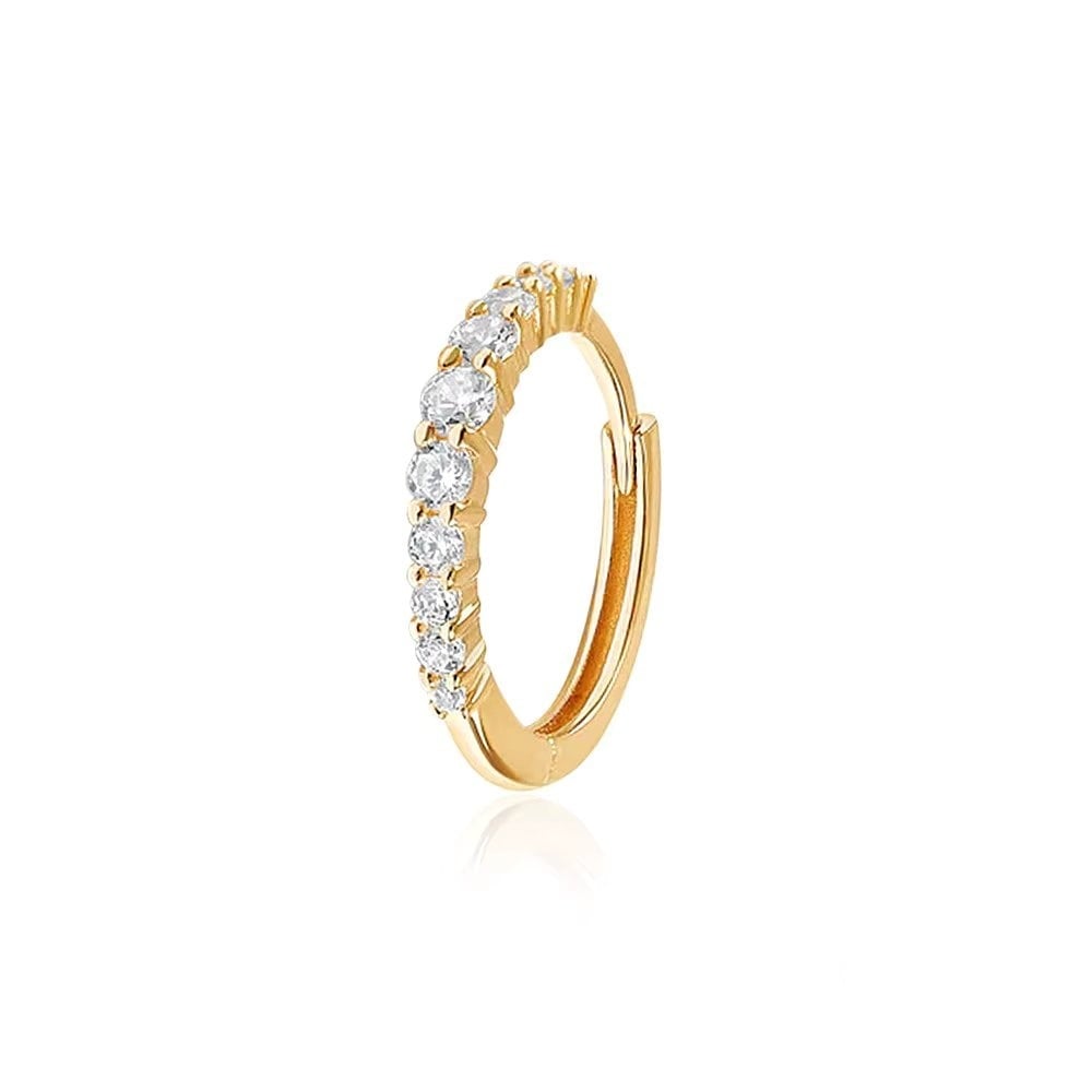 Cercel piercing ureche argint 925, JW1680, model elegant, placat cu aur - poza 1