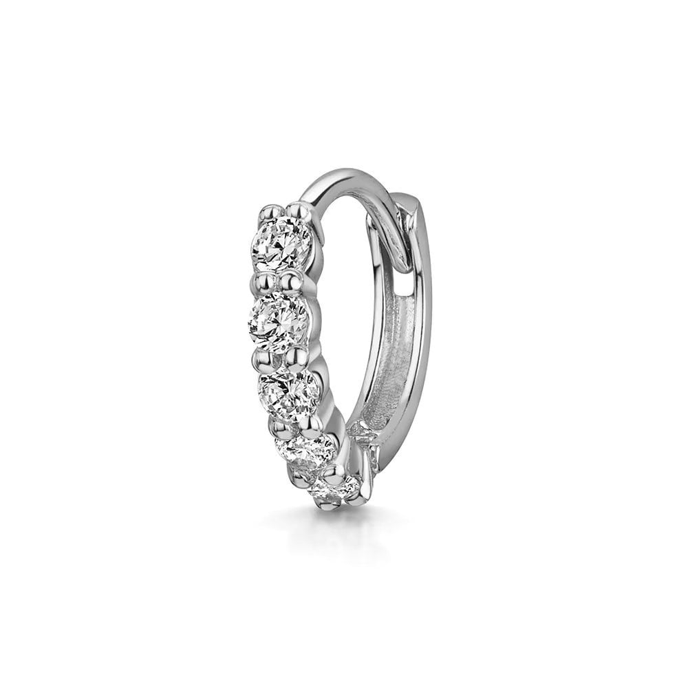 Cercel piercing ureche argint 925, JW1683, model elegant, placat cu rodiu - poza 1