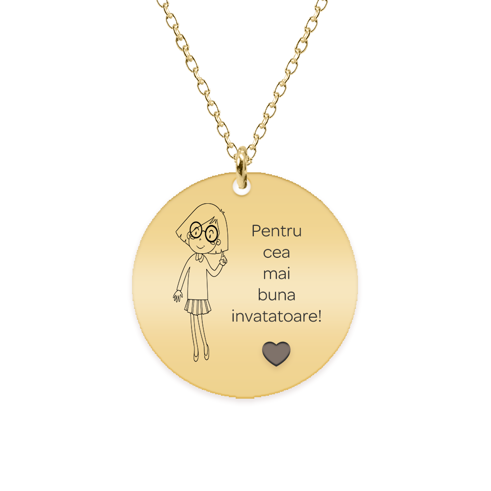 Charlotte - Colier personalizat invatatare din argint 925 placat cu aur galben 24K