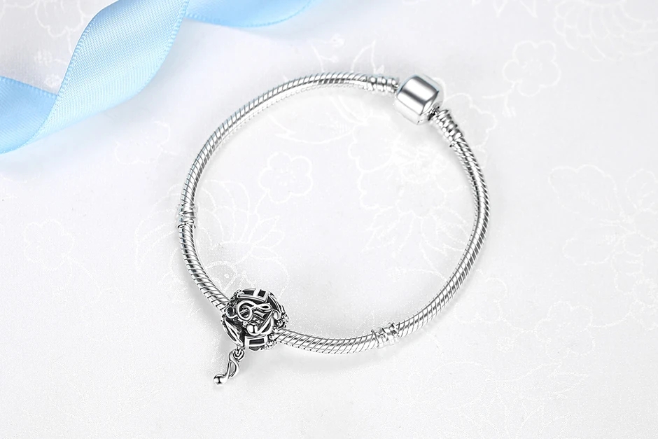Charm/talisman argint 925, JW1140, model nota muzicala, placat cu rodiu - poza 2