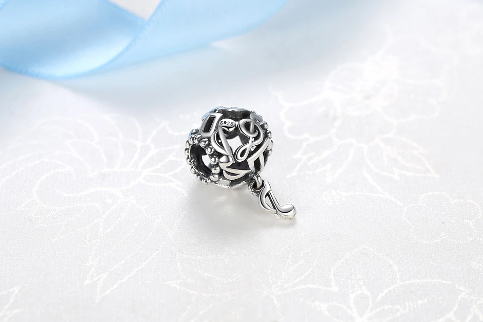 Charm/talisman argint 925, JW1140, model nota muzicala, placat cu rodiu - poza 3