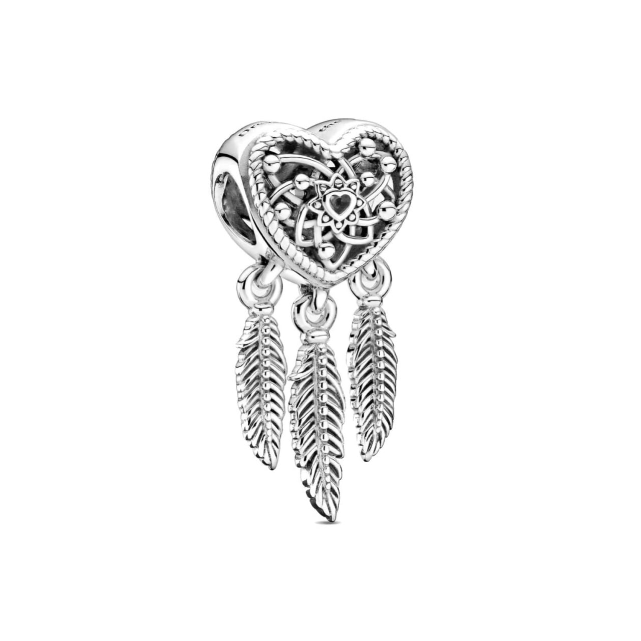 Charm/talisman argint 925, JW1145, model inima si pene, placat cu rodiu - poza 1