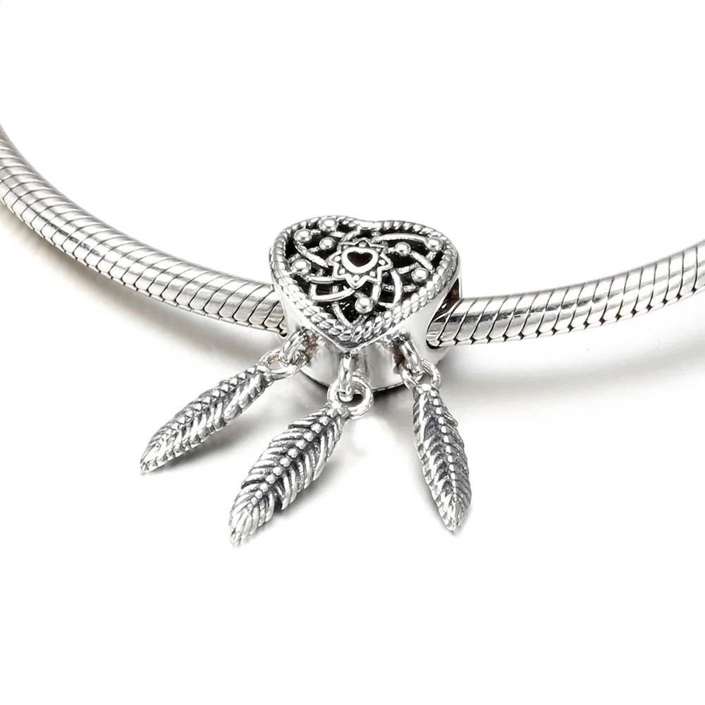 Charm/talisman argint 925, JW1145, model inima si pene, placat cu rodiu - poza 2