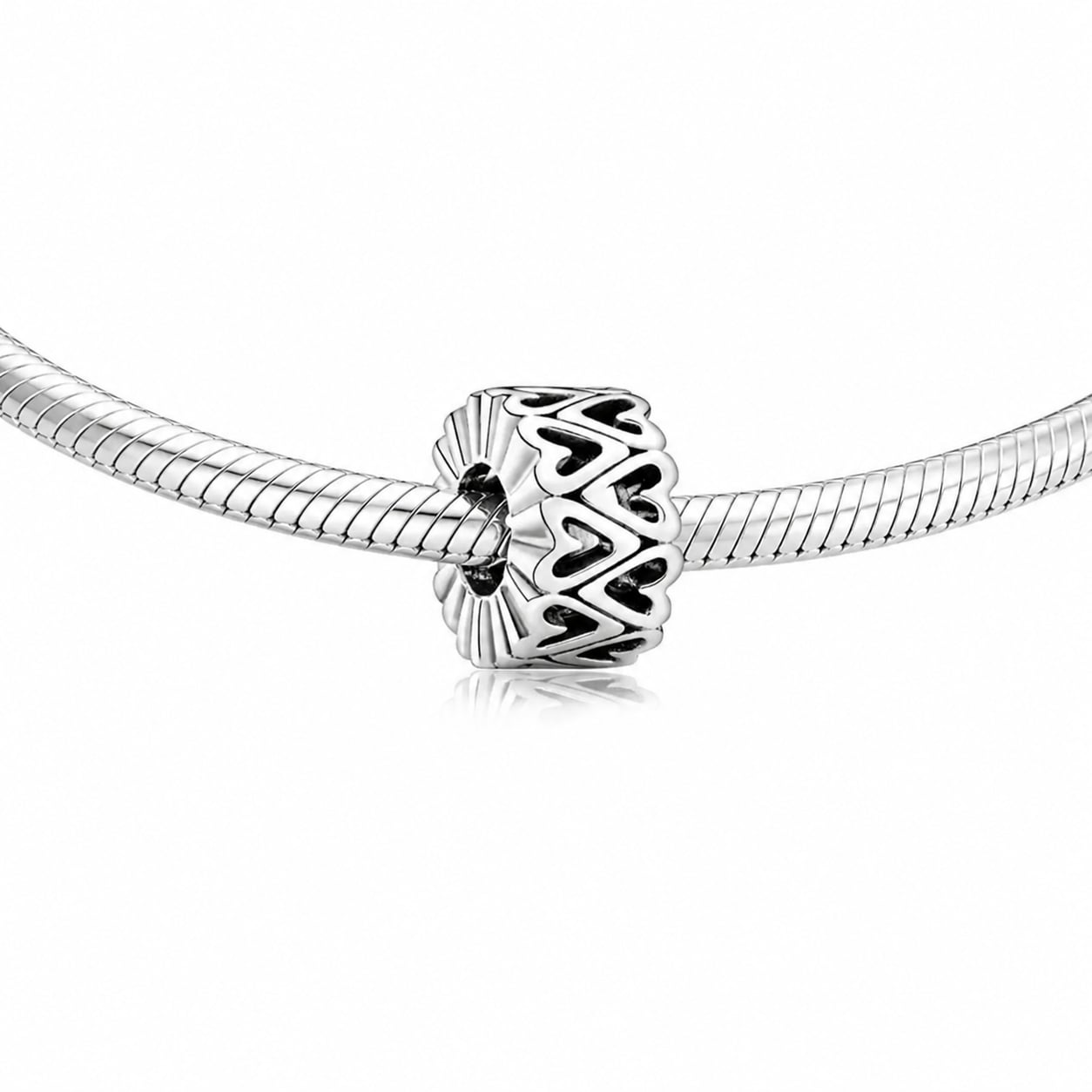 Charm/talisman argint 925, JW1151, model inimi, placat cu rodiu - poza 2