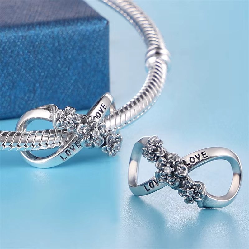 Charm/talisman argint 925, JW1163, model infinit, placat cu rodiu - poza 2