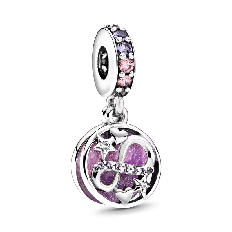 Charm/talisman argint 925, JW1169, model infinit, placat cu rodiu - poza 1