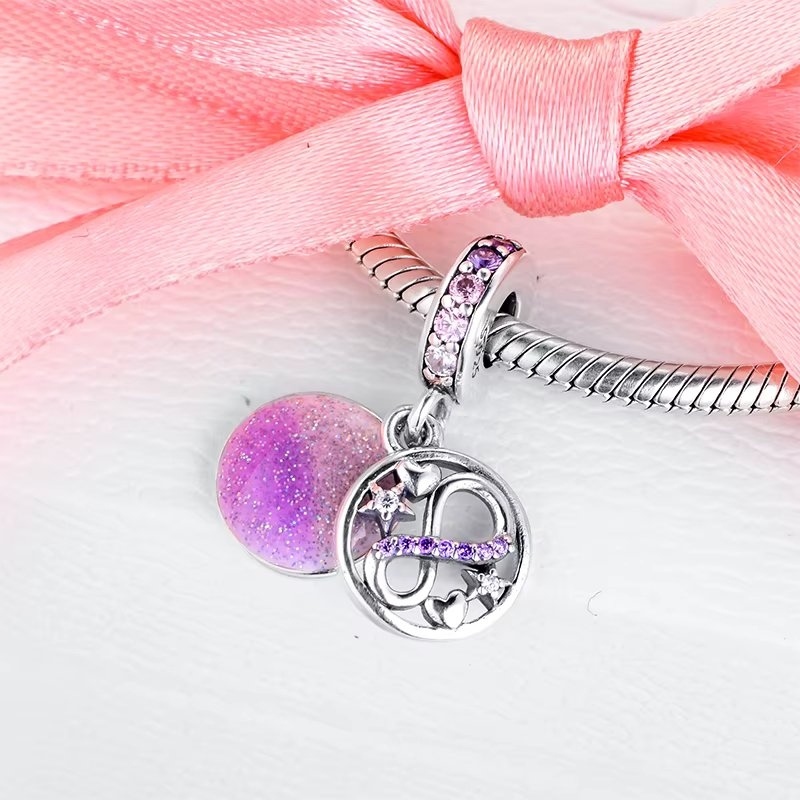 Charm/talisman argint 925, JW1169, model infinit, placat cu rodiu - poza 4