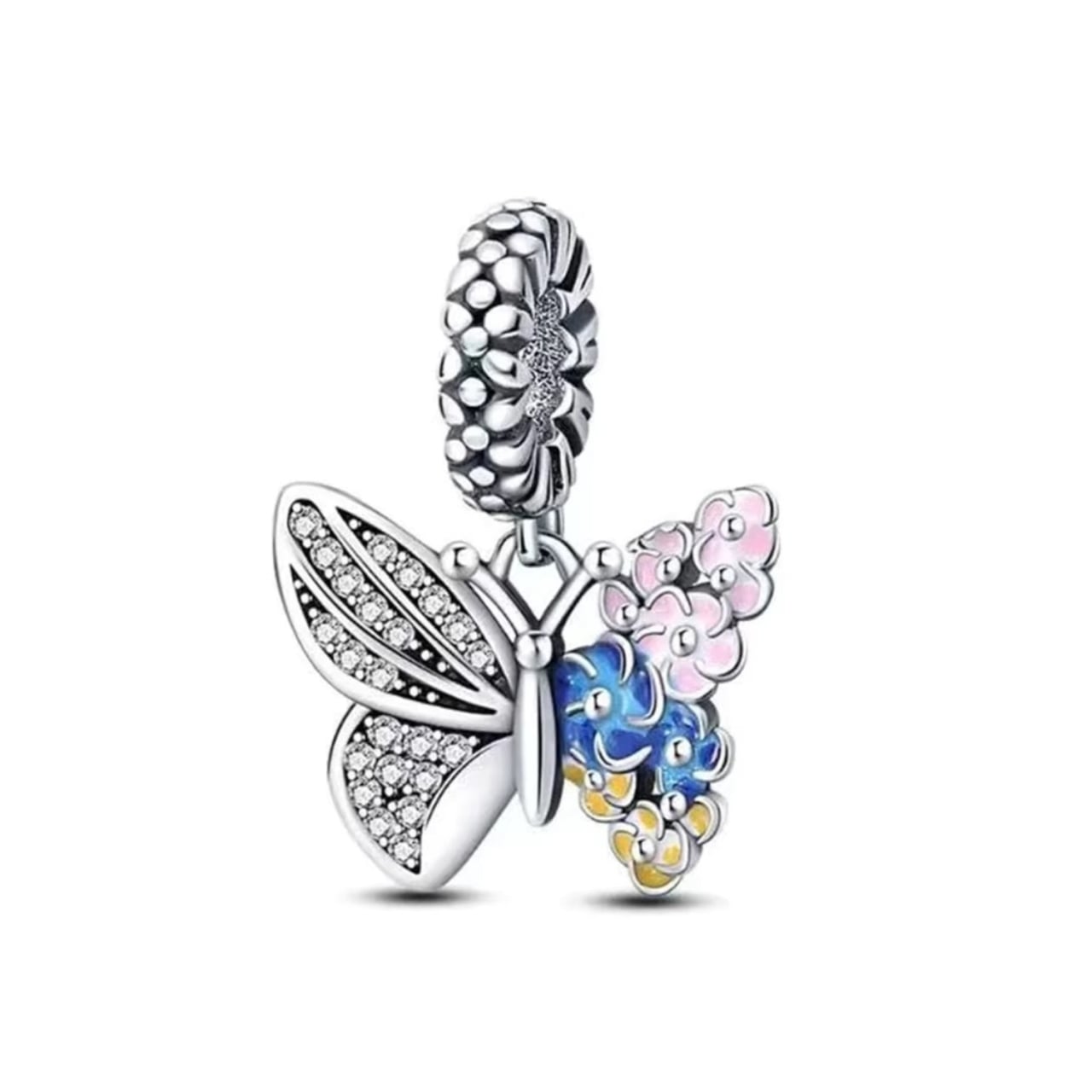 Charm/talisman argint 925, JW1195, model fluture, placat cu rodiu