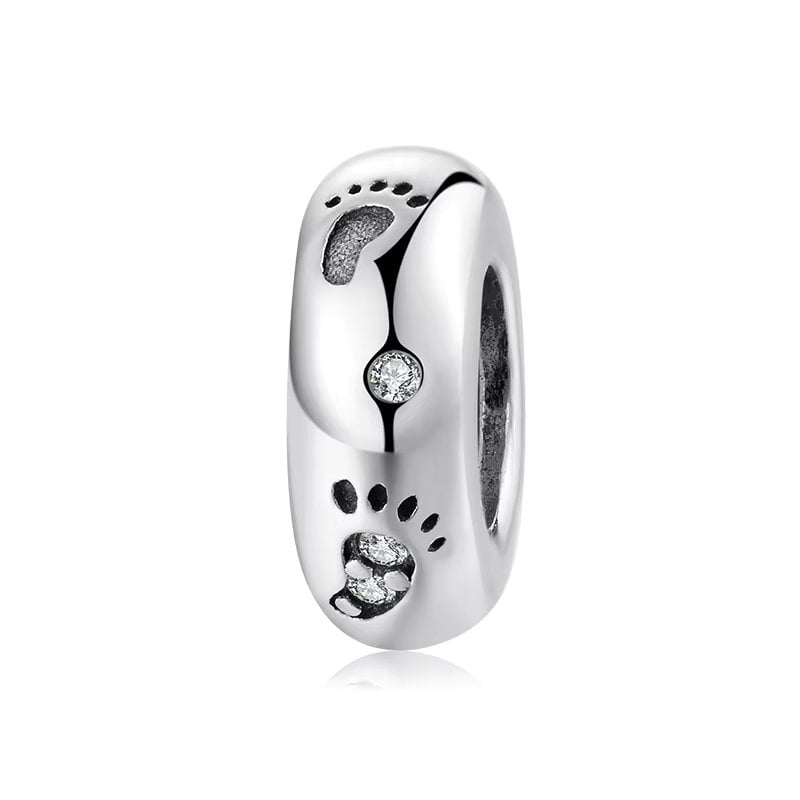 Charm/talisman argint 925, JW1622, model Baby steps, placat cu rodiu - poza 1