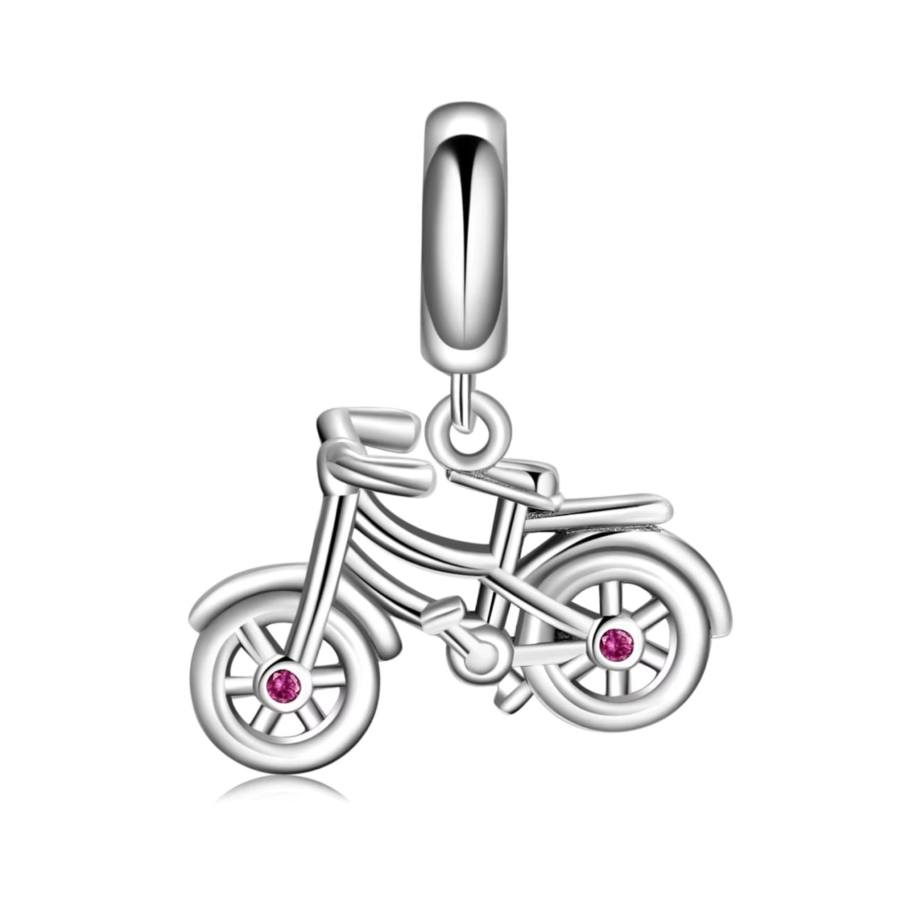Charm/talisman argint 925, JW1625, model Bicicleta, placat cu rodiu - poza 1