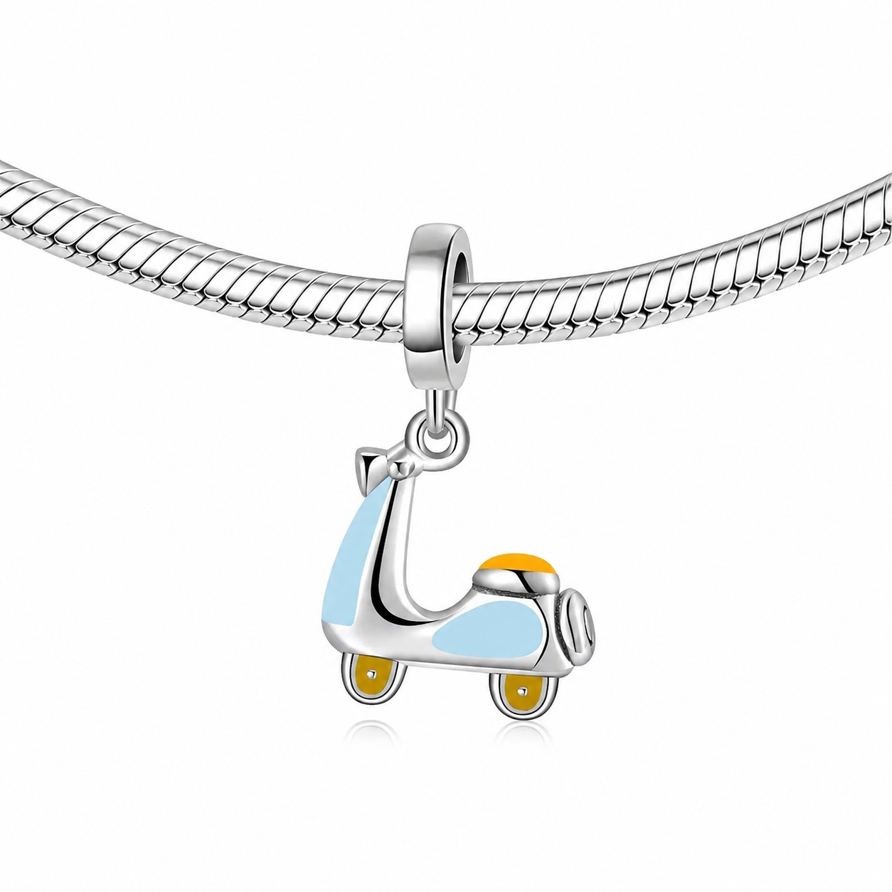 Charm/talisman argint 925, JW1626, model Scooter, placat cu rodiu - poza 2