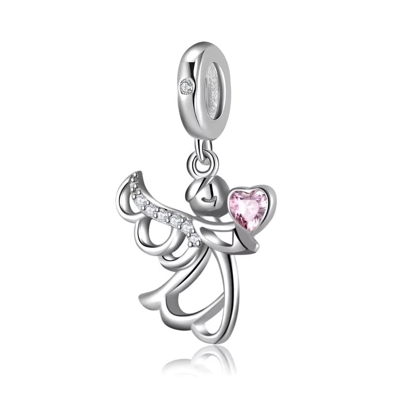 Charm/talisman argint 925, JW1631, model Angel, placat cu rodiu - poza 1