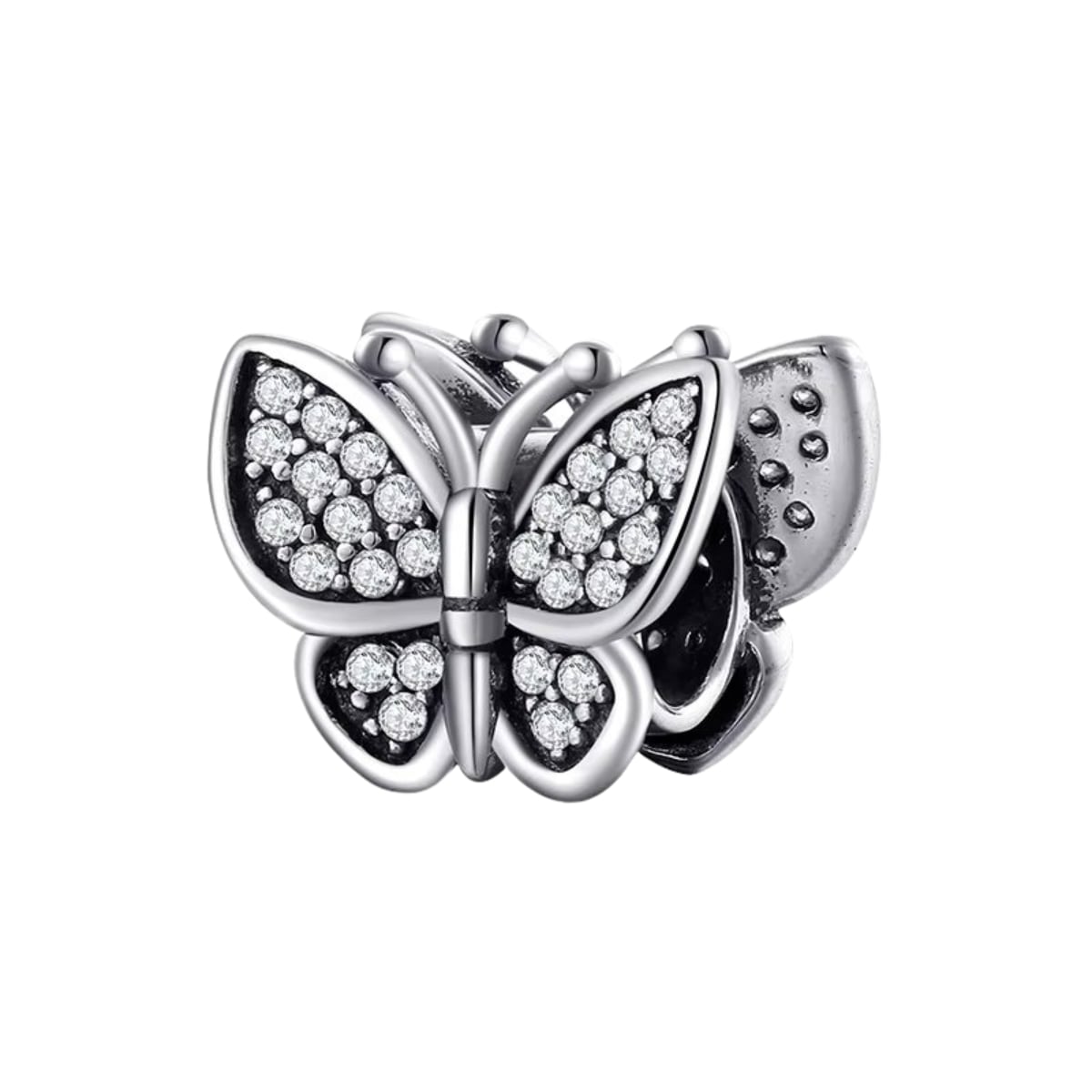 Charm/talisman argint 925, JW1643, model fluture, placat cu rodiu - poza 1