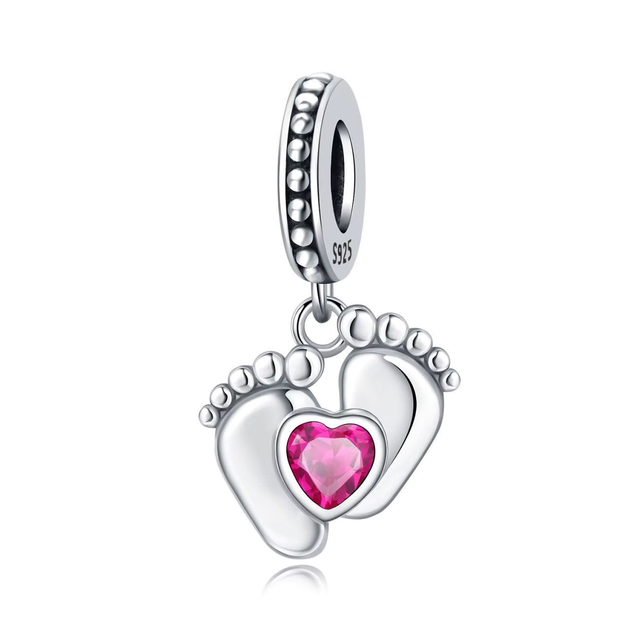 Charm/talisman argint 925, JW1660, model Baby steps, placat cu rodiu