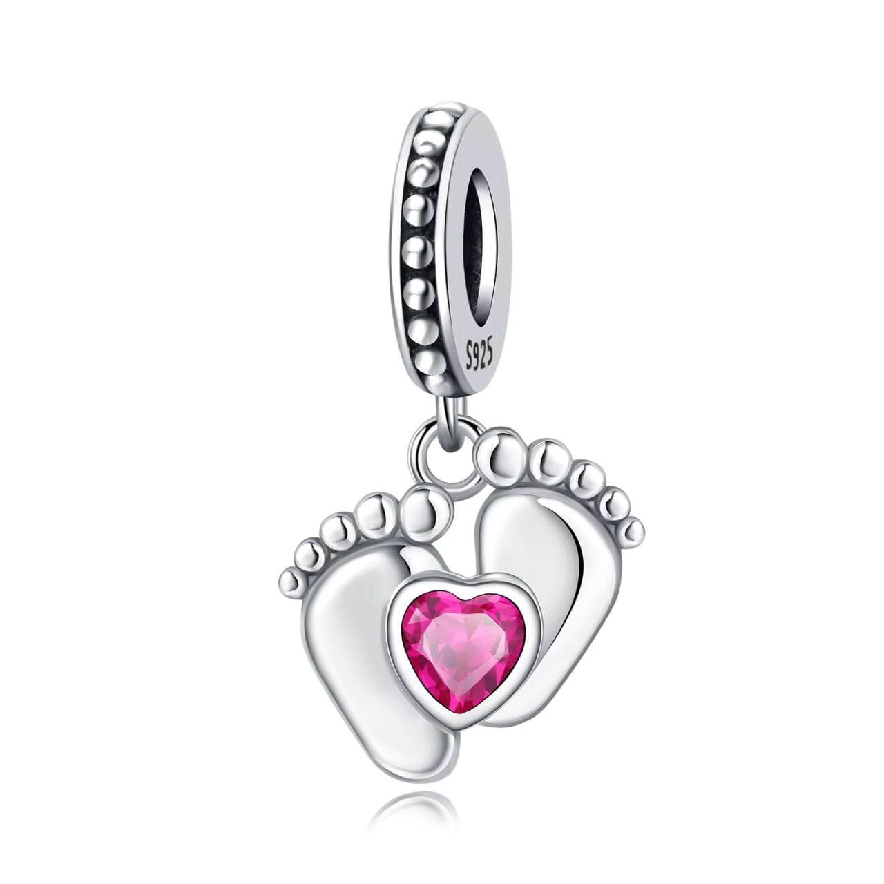 Charm/talisman argint 925, JW1660, model Baby steps, placat cu rodiu - poza 1