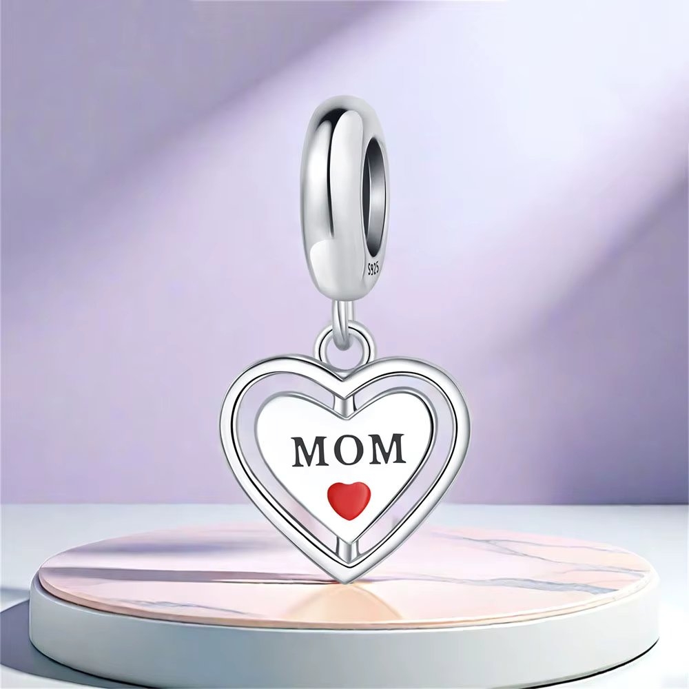 Charm/talisman argint 925, JW1661, model Mom, placat cu rodiu - poza 3