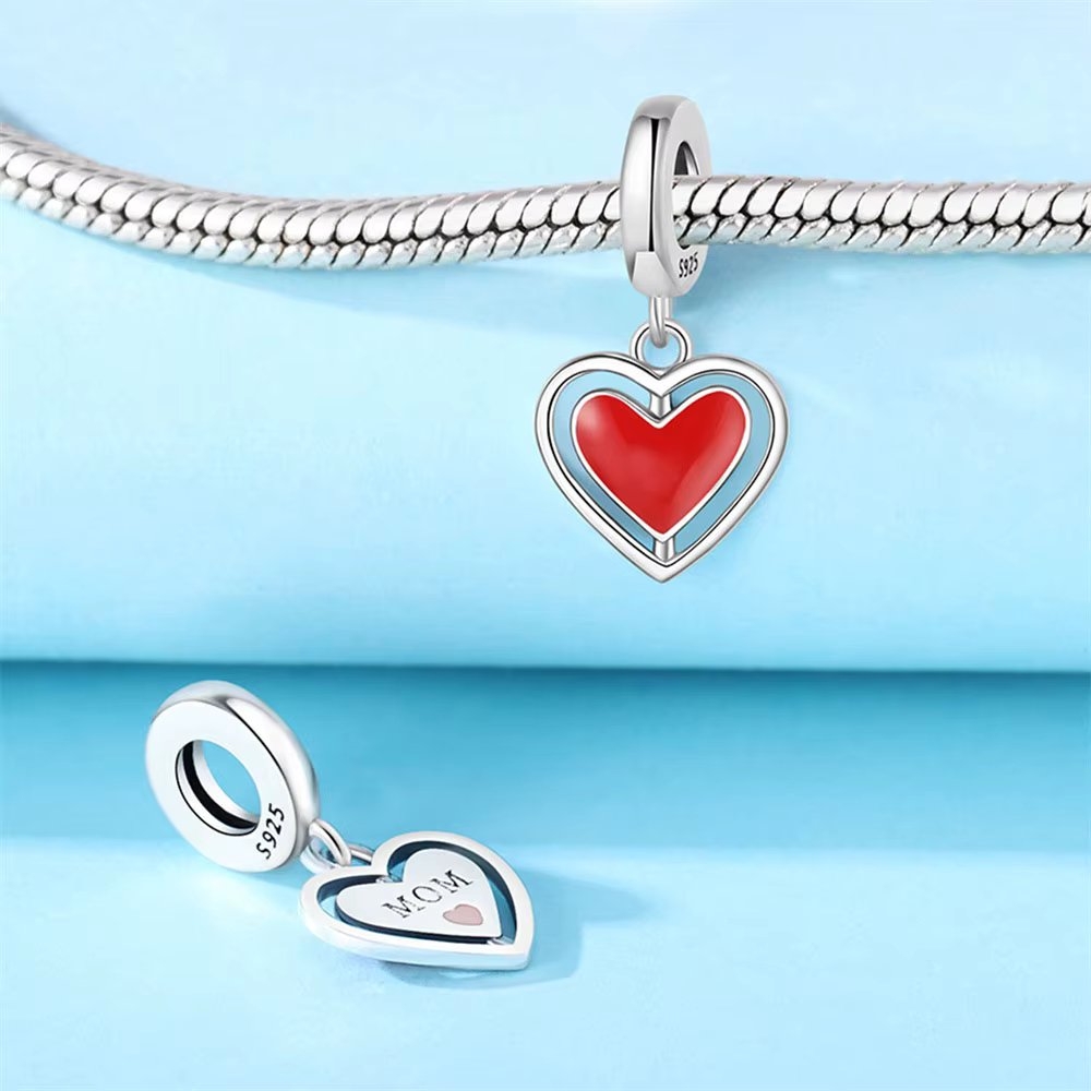 Charm/talisman argint 925, JW1661, model Mom, placat cu rodiu - poza 4
