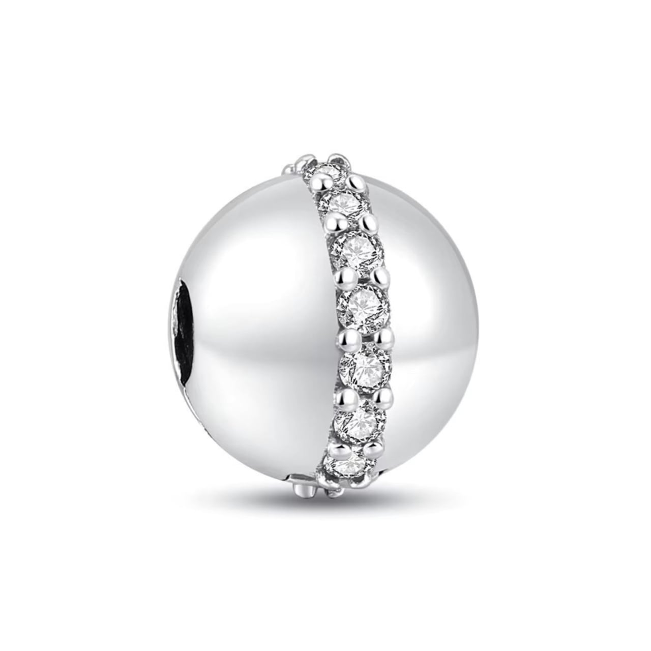 Charm/talisman separator argint 925, JW1167, model elegant cu pietre, placat cu rodiu - poza 1