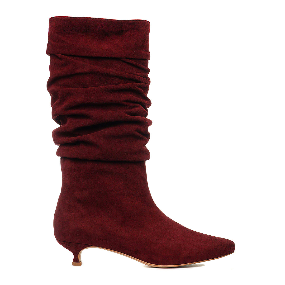 Cizme Crete Piele Intoarsa Eva 30, Burgundy - 39 / 4 cm