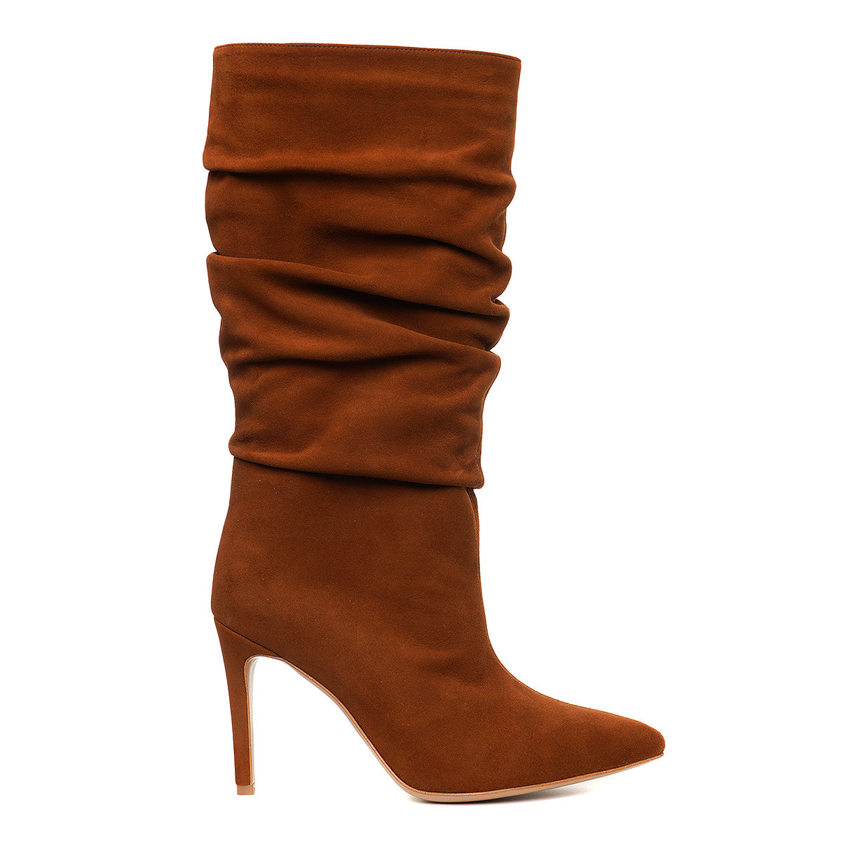 Cizme Crete Piele Intoarsa Eva 30, Maro-Caramel - 41 / 8 cm