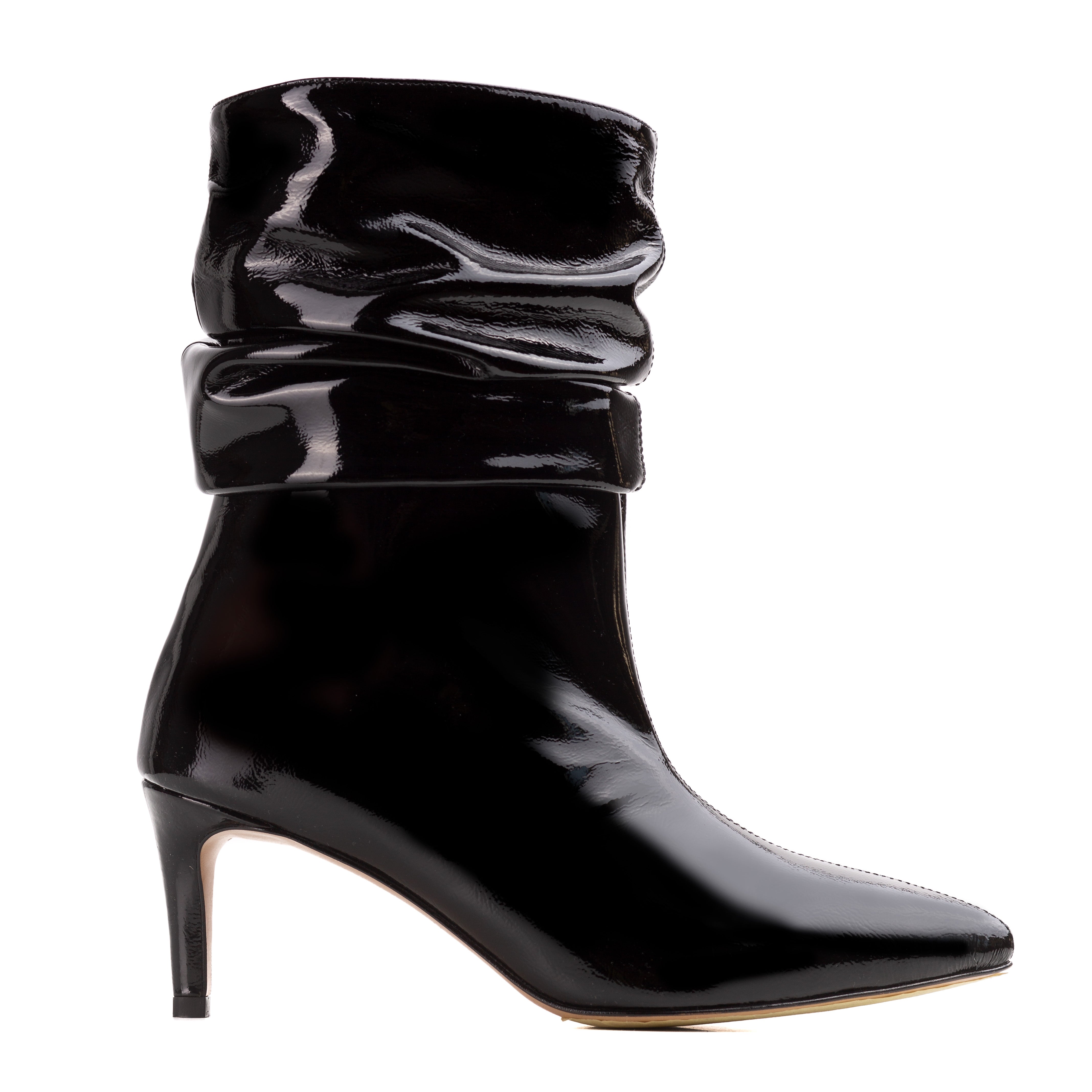 Cizme Crete Piele Lacuita Eva 20, Negre - 35 / 9.5 cm