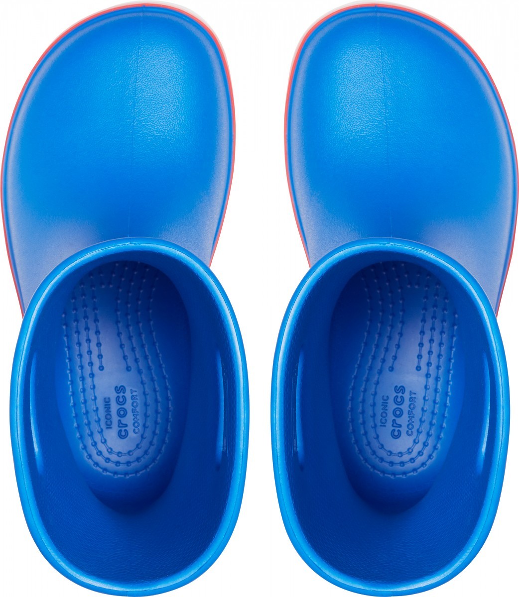 Cizme Crocs Kids' Crocband Rain Boot Albastru - Bright Cobalt/Flame - poza 3