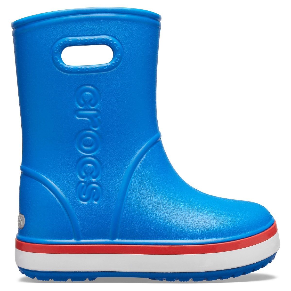 Cizme Crocs Kids' Crocband Rain Boot Albastru - Bright Cobalt/Flame - poza 1