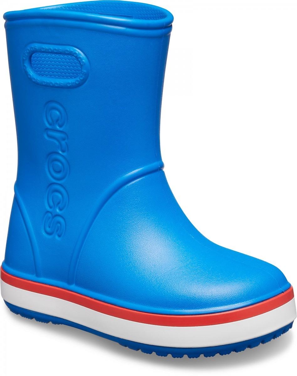 Cizme Crocs Kids' Crocband Rain Boot Albastru - Bright Cobalt/Flame - poza 2