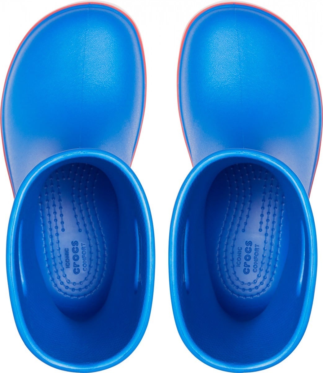Cizme Crocs Kids' Crocband Rain Boot Albastru - Bright Cobalt/Flame - poza 3