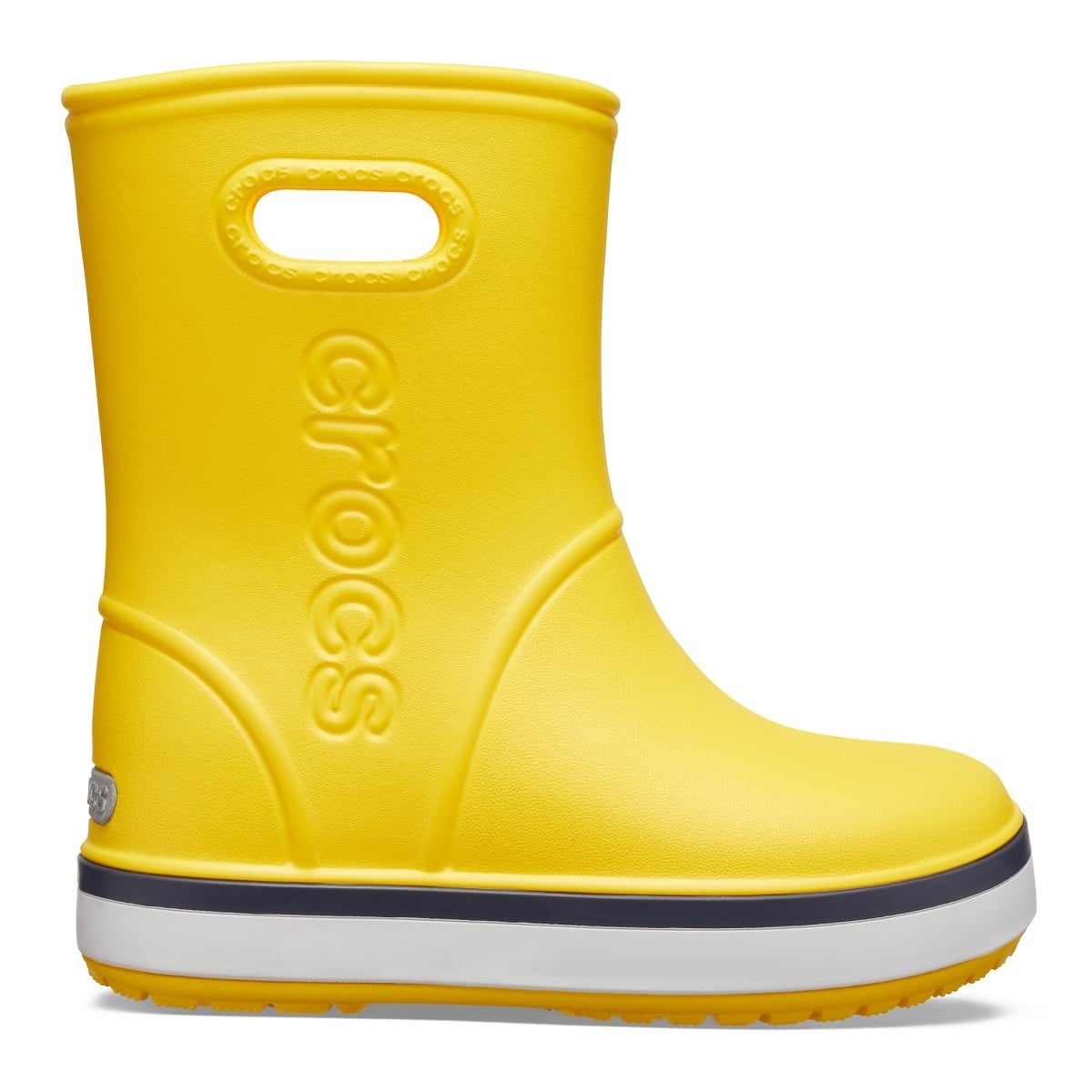 Cizme Crocs Kids' Crocband Rain Boot Galben - Yellow/Navy - poza 1