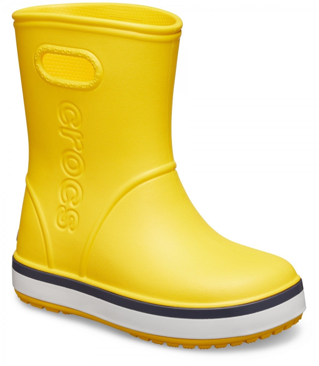 Cizme Crocs Kids' Crocband Rain Boot Galben - Yellow/Navy - poza 2