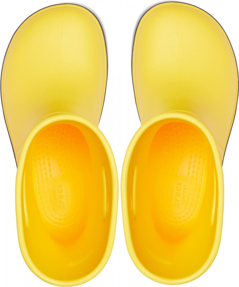 Cizme Crocs Kids' Crocband Rain Boot Galben - Yellow/Navy - poza 3