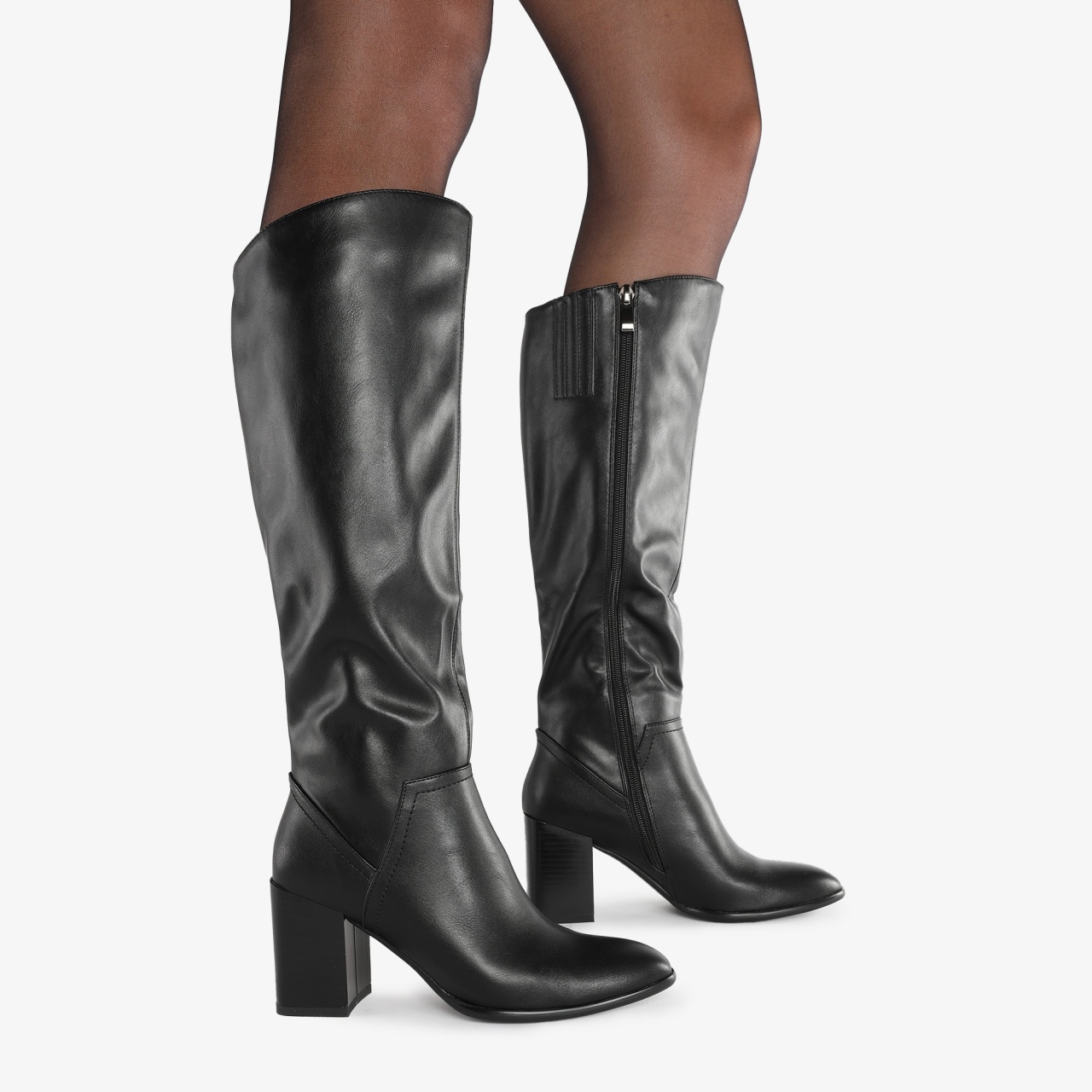Cizme dama din Piele Ecologica CRL0666 Negre