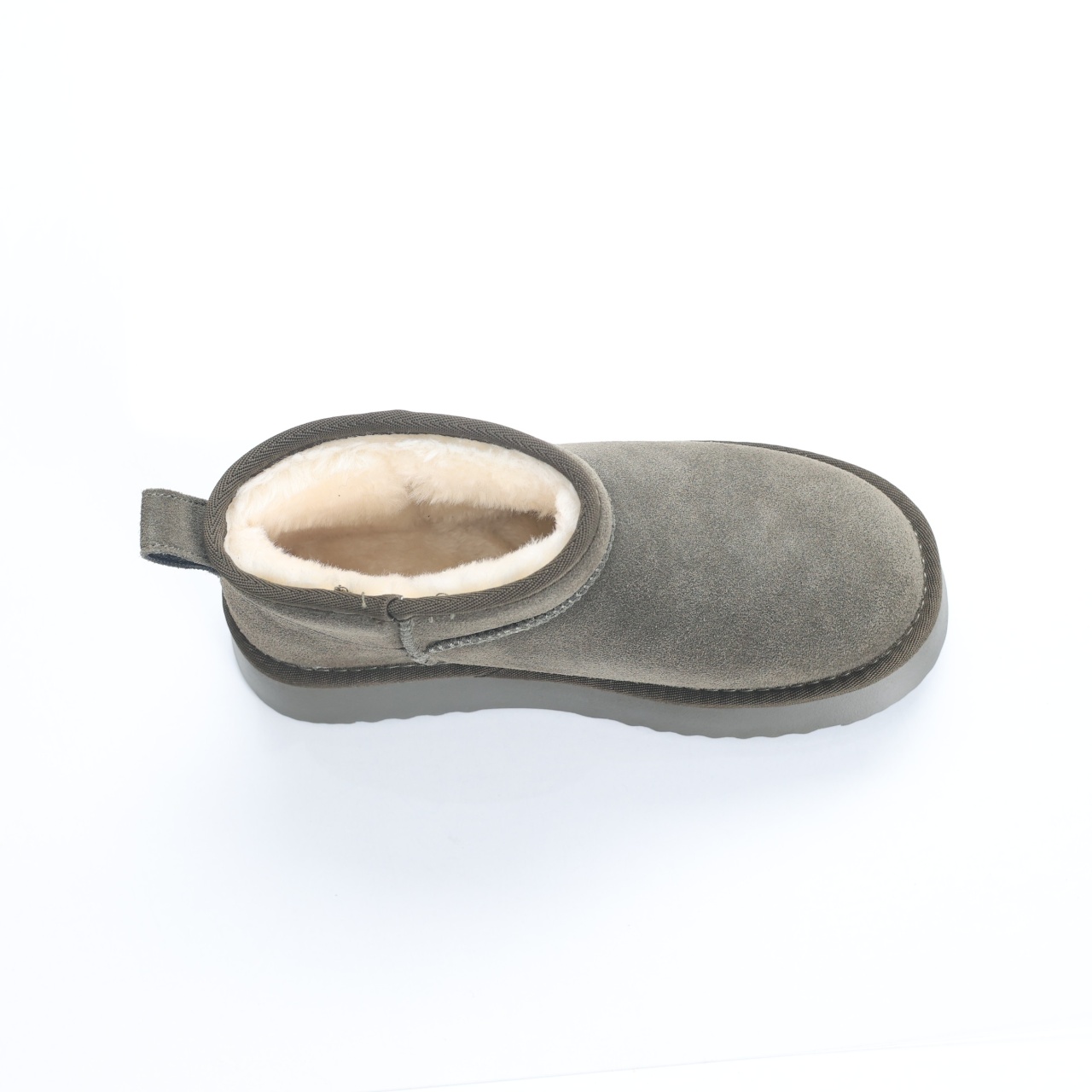 Cizme Dama Imblanite Kaki din Piele Naturala Intoarsa Zirana - poza 3