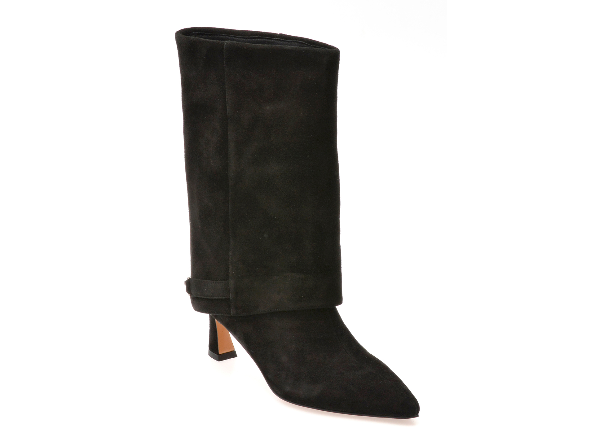 Cizme elegante EPICA negre, 2333F, din piele intoarsa