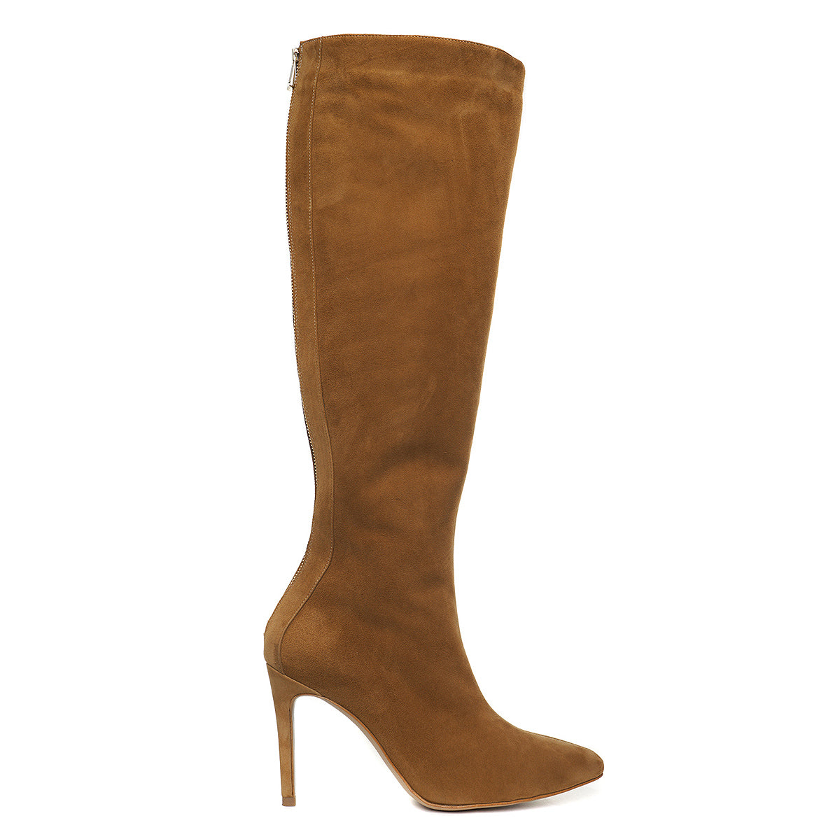Cizme Gloria Piele Intoarsa, Sub Genunchi, Camel - 37 / 6.5cm