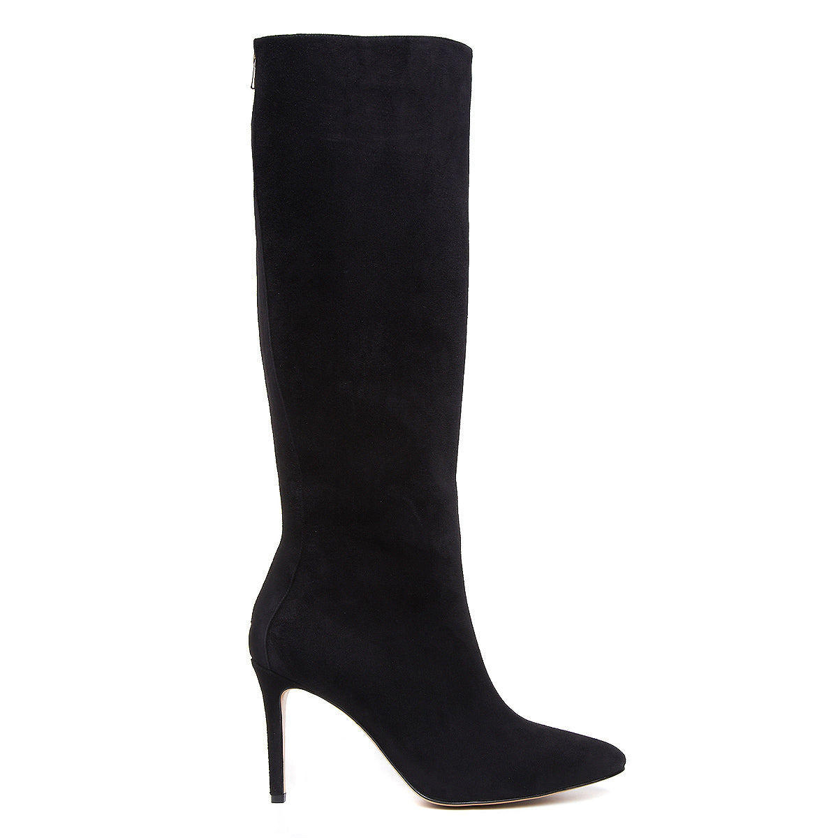 Cizme Gloria Piele Intoarsa, Sub Genunchi, Negre - 38 / 8cm