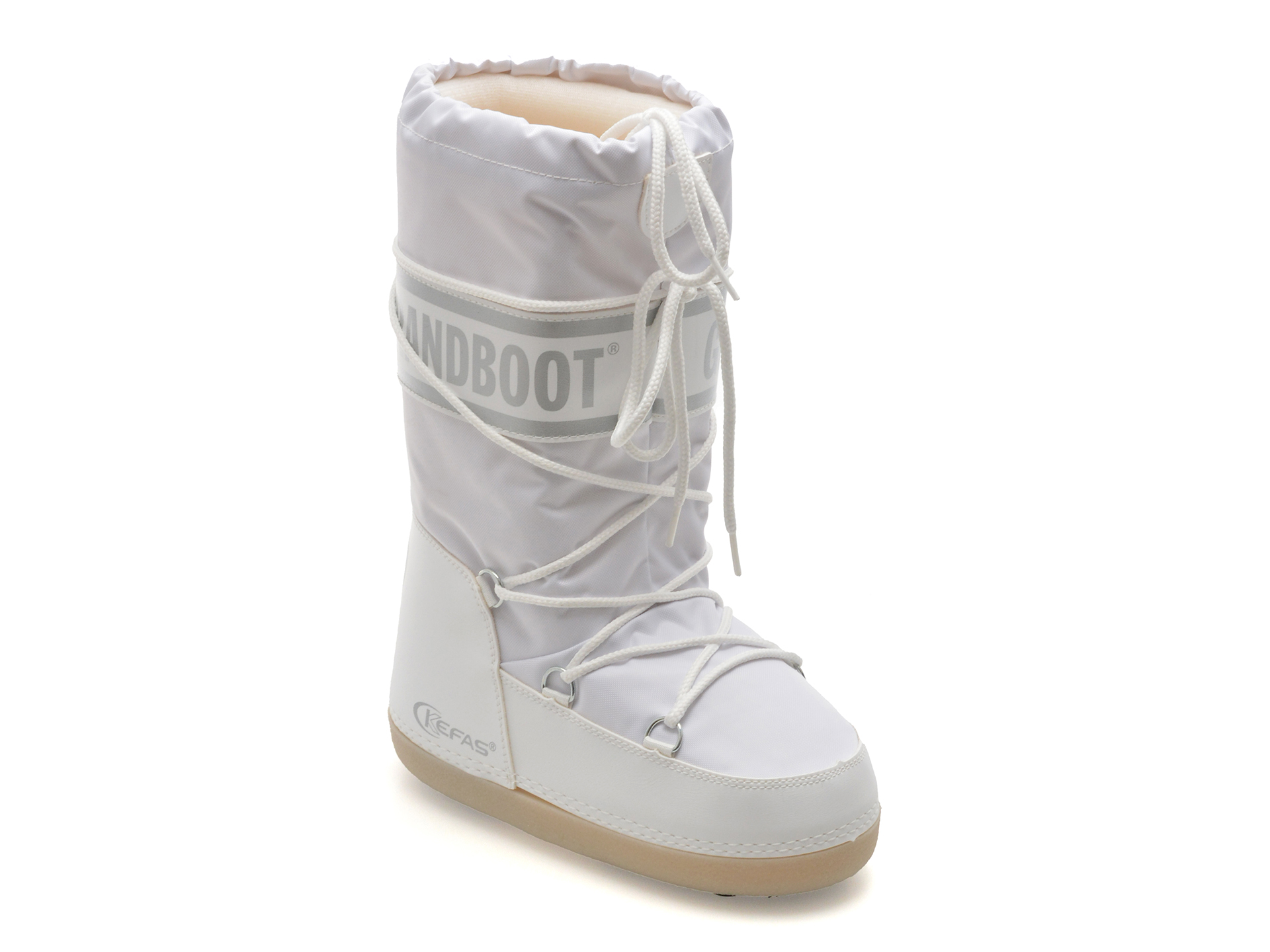 Cizme GRANDBOOT albe, 06, din material textil