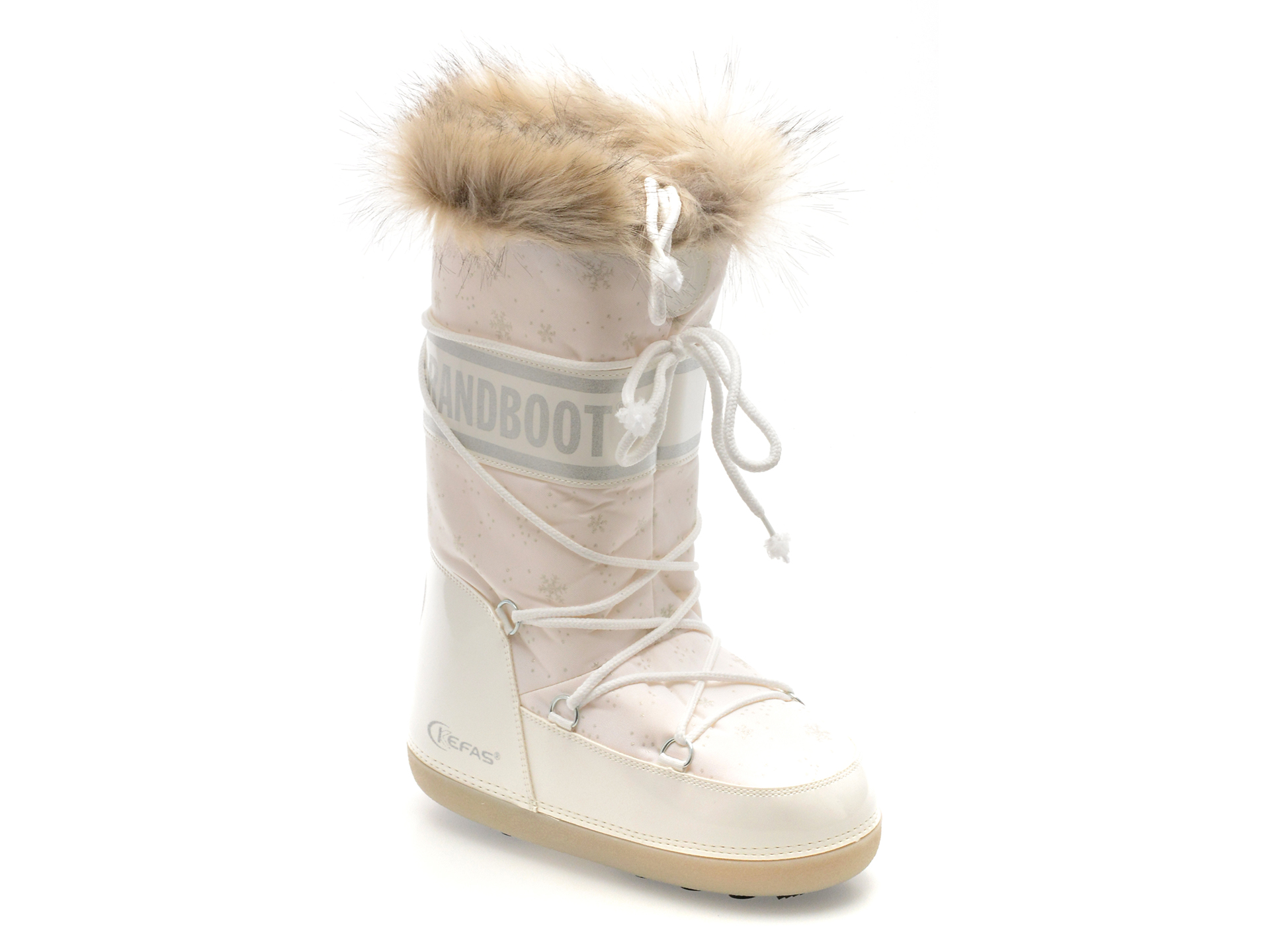 Cizme GRANDBOOT albe, ARTICA HUSKY 05, din material textil