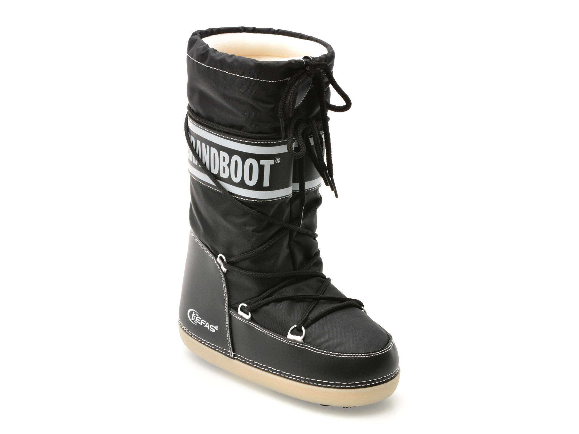 Cizme GRANDBOOT negre, 01, din material textil